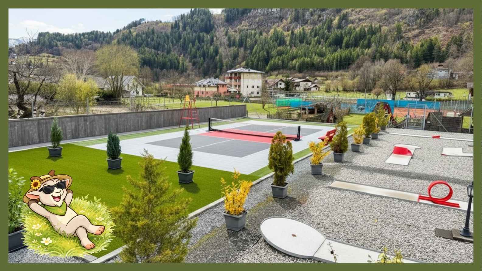 Il nuovo campo da pickleball presso la tenuta della famiglia Burgstaller a Döbriach, in Carinzia, aprirà a Pasqua del 2026.